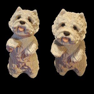 Adorable Sandicast Highland Terrier Statue